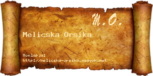 Melicska Orsika névjegykártya